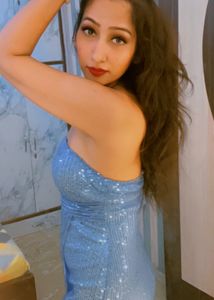Blue Sequin Bodycon Dress