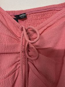 Wild Fable Pink Ruched Crop Top