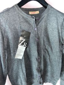 Gray Button-Down Cardigan