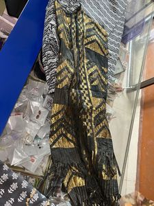 Black &amp; White Print Kurta Pants Set