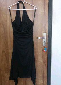 Elegant Black Halter Dress