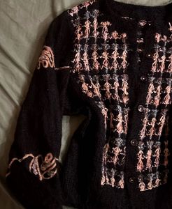 Korean Black Knit Cardigan