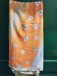 Cream Silk Saree