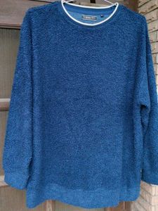 Blue Terry Knit Sweater