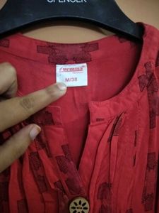 Red Maternity Kurta Dress