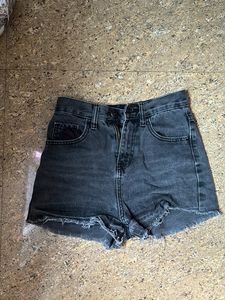 Denim Black Shorts