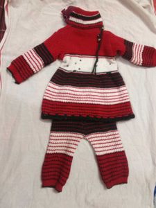 Red Knit Baby Outfit
