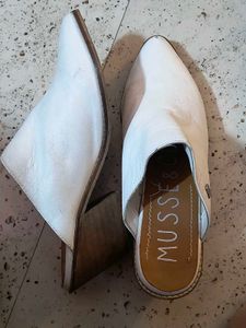 White Pointed Mules
