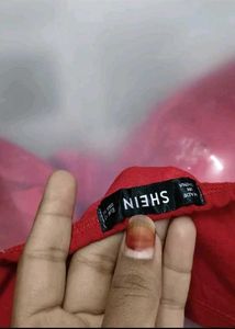 Red Tie-Front Crop Top