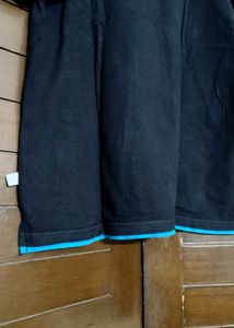 Fanideaz Men Black Cotton Casual Polo Tshirt