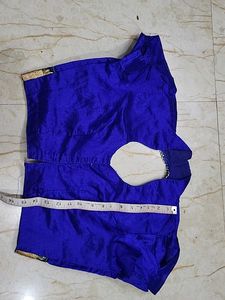 Stylish collar Blue Sari Blouse