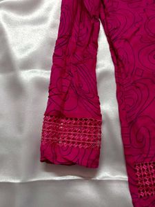 Pink Embroidered Kurta