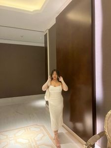 Elegant White Midi Slip Dress