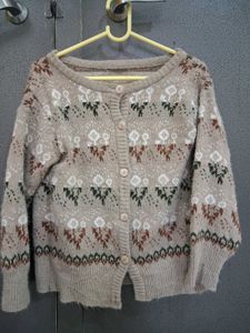 Floral Pattern Knit Cardigan