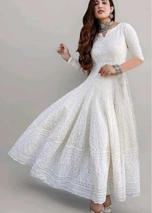 Elegant White Ethnic Gown