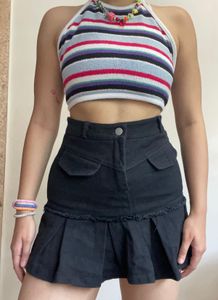 Black Denim Skirt