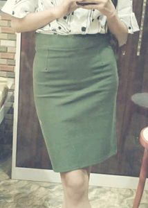 Olive Green Pencil Skirt