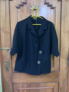Black Zara Top With Gold Buttons