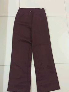 Burgundy Wide Leg Trousers