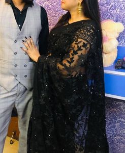 Net With Pearl Black Saree