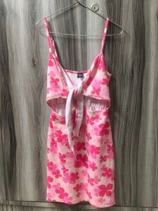 Pink Floral Beachy & Party Dress