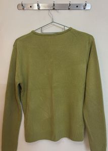 Green Plaid V-Neck Sweater