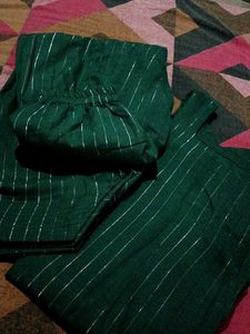 Emerald Green Striped Dress