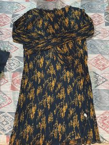 Pleated Floral Print Dress