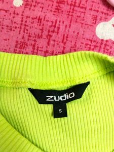 Neon Green Ribbed Long Sleeve