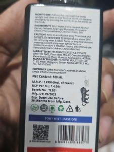 Souvenir Passion Body Mist Spray for Men and women