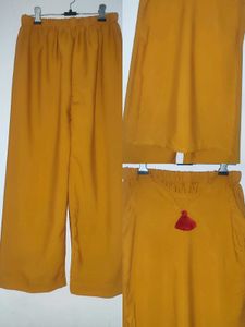 Mustard Wide Leg Set with Tassel Detail