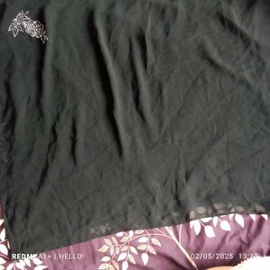 Black Abaya Dupatta With Mask