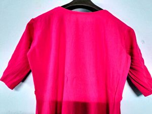 Vibrant Pink Kurti with Sequin Work