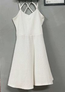 White Shiny Mini Dress For Women.