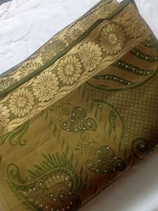 Olive Green Saree