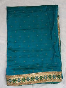 Work Saree - Sea Green