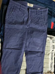 Men's Navy Blue Straight Fit Pants