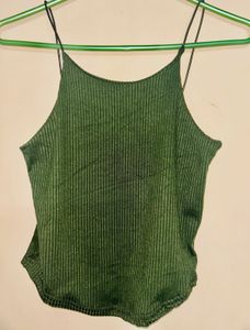 Green Ribbed Cami Top