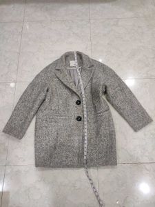 Grey Wool Blend Coat