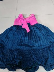 Pink And Teal Blue Frock...