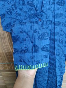 Blue Embroided Kurti