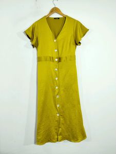 Stop Neon Green V-neck Dress (Women)