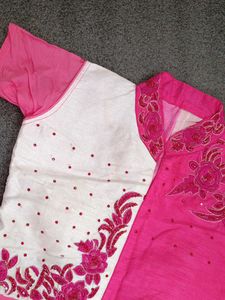 Pink N White Gown