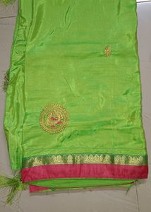 Beautyful Saree With Stitched Boat Neck