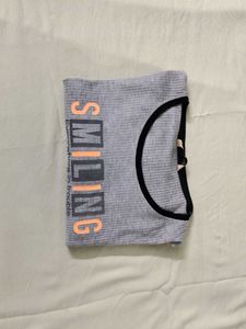 Gray &#39;Smiling&#39; Graphic Tee