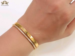 Gold plated double layer screw Braslet