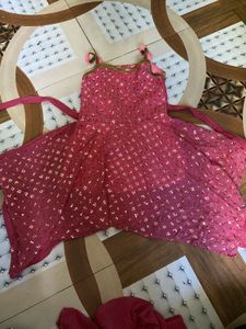 Girls&#39; Pink Sharara Suit