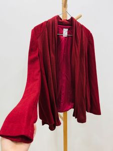 maroon Open Front Cardigan