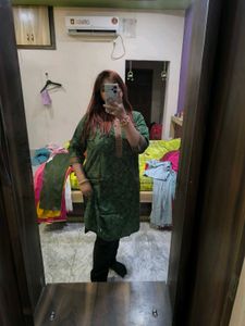 Green Printed Kurti