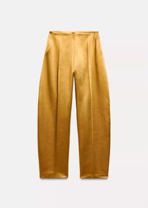 Gold Satin Wide Leg Trousers